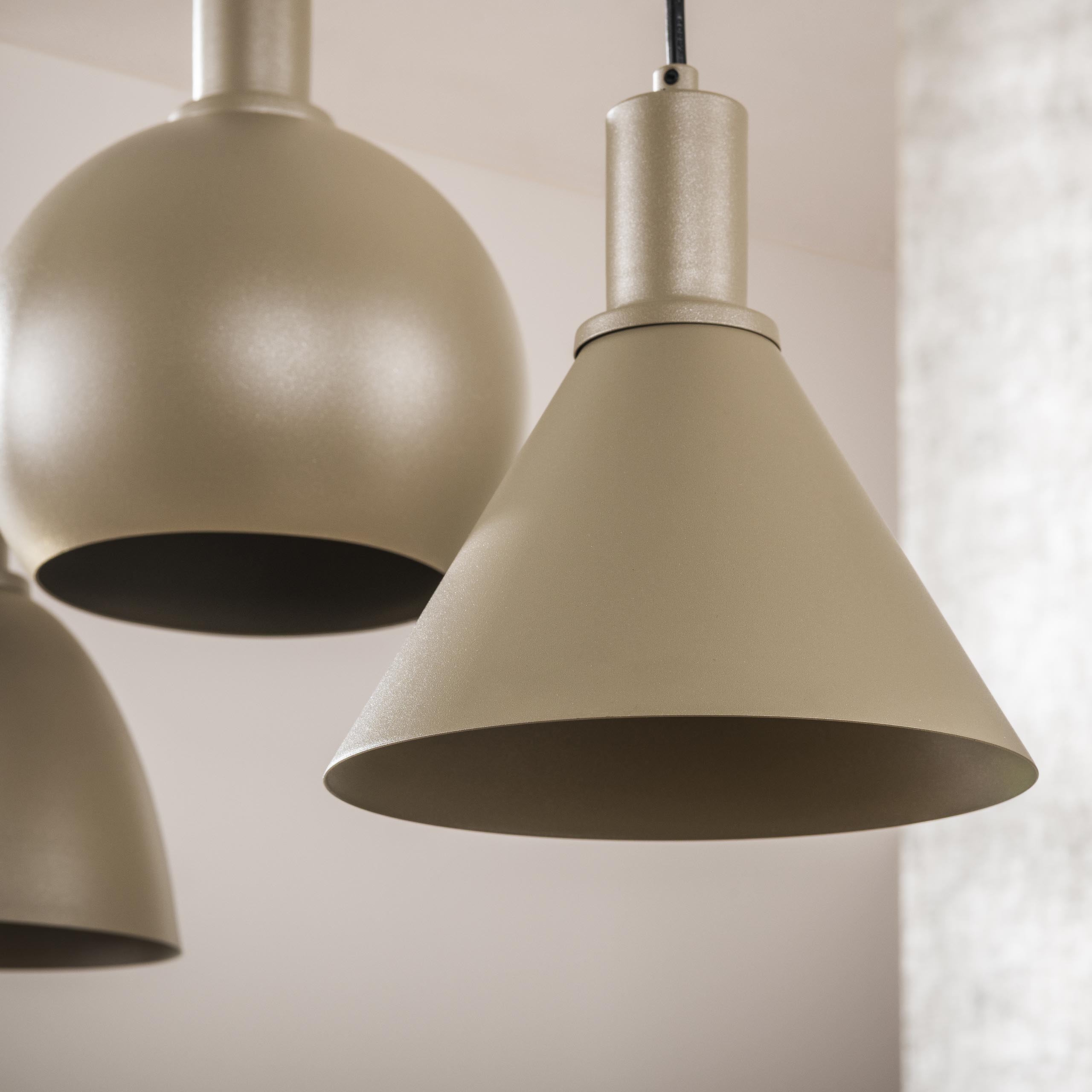 Hanging lamp Metallo 5-light - Beige