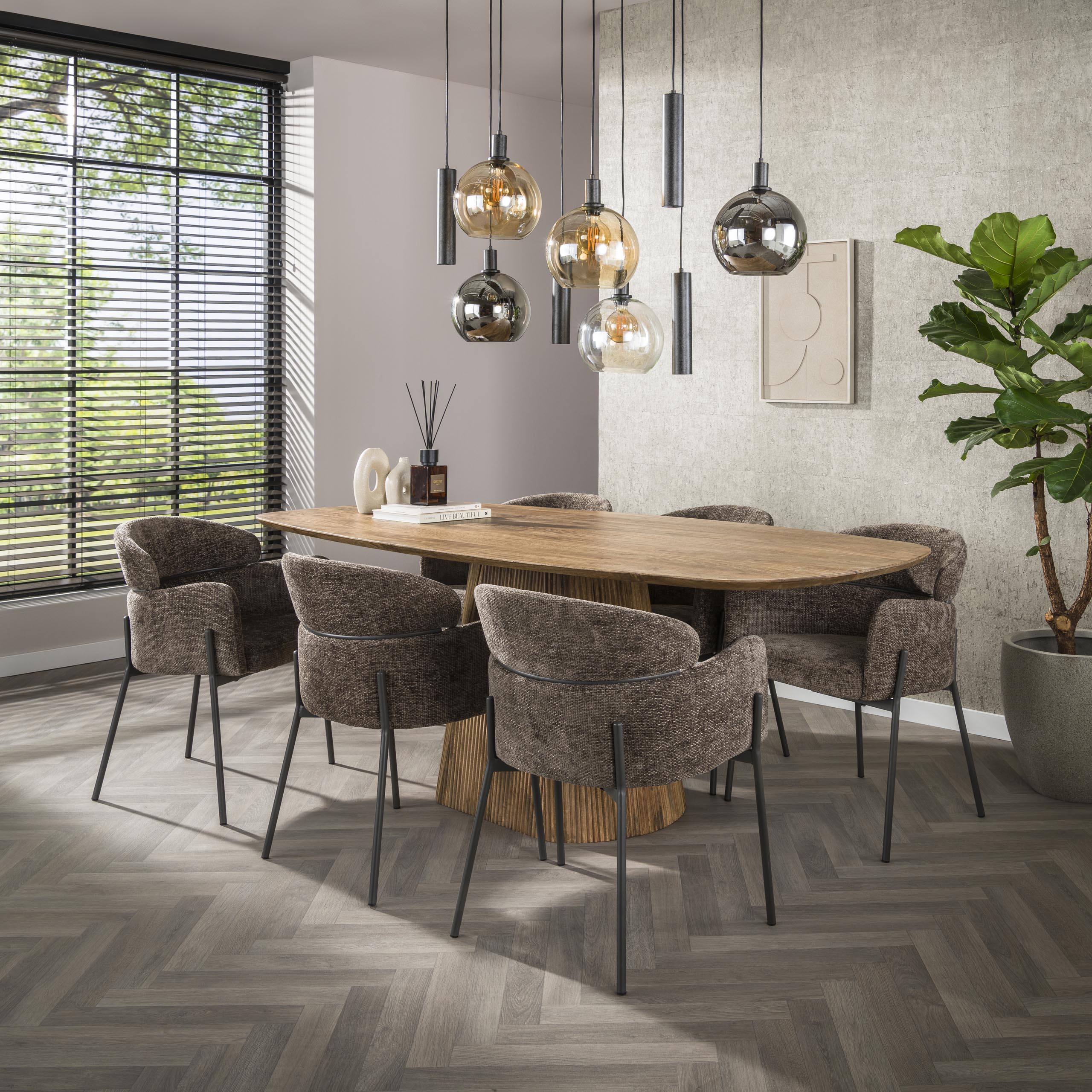 Armchair Curva - packed per 2 - Hoven taupe