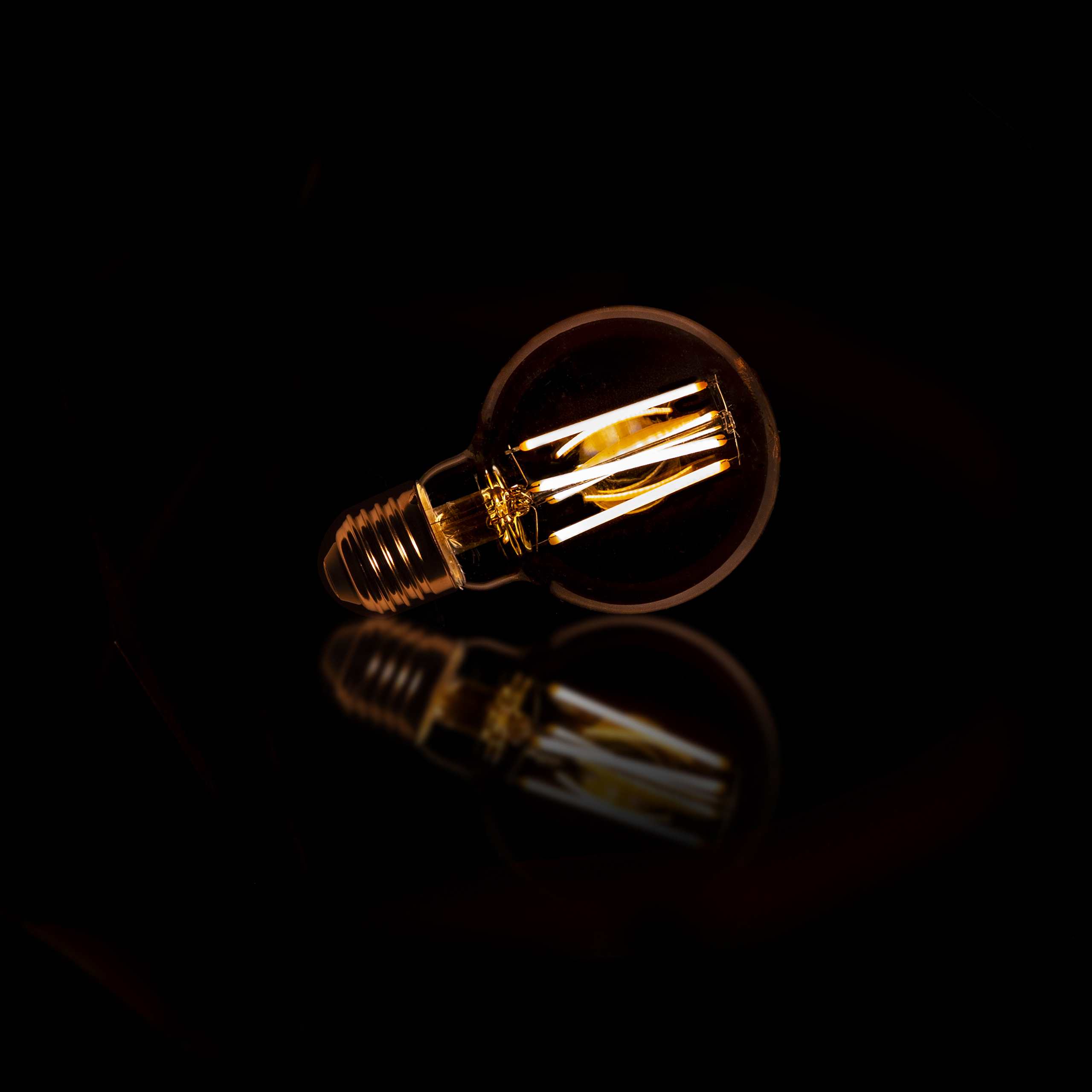 Light source LED [G70] filament ball Ø7 / Amber-colored glass