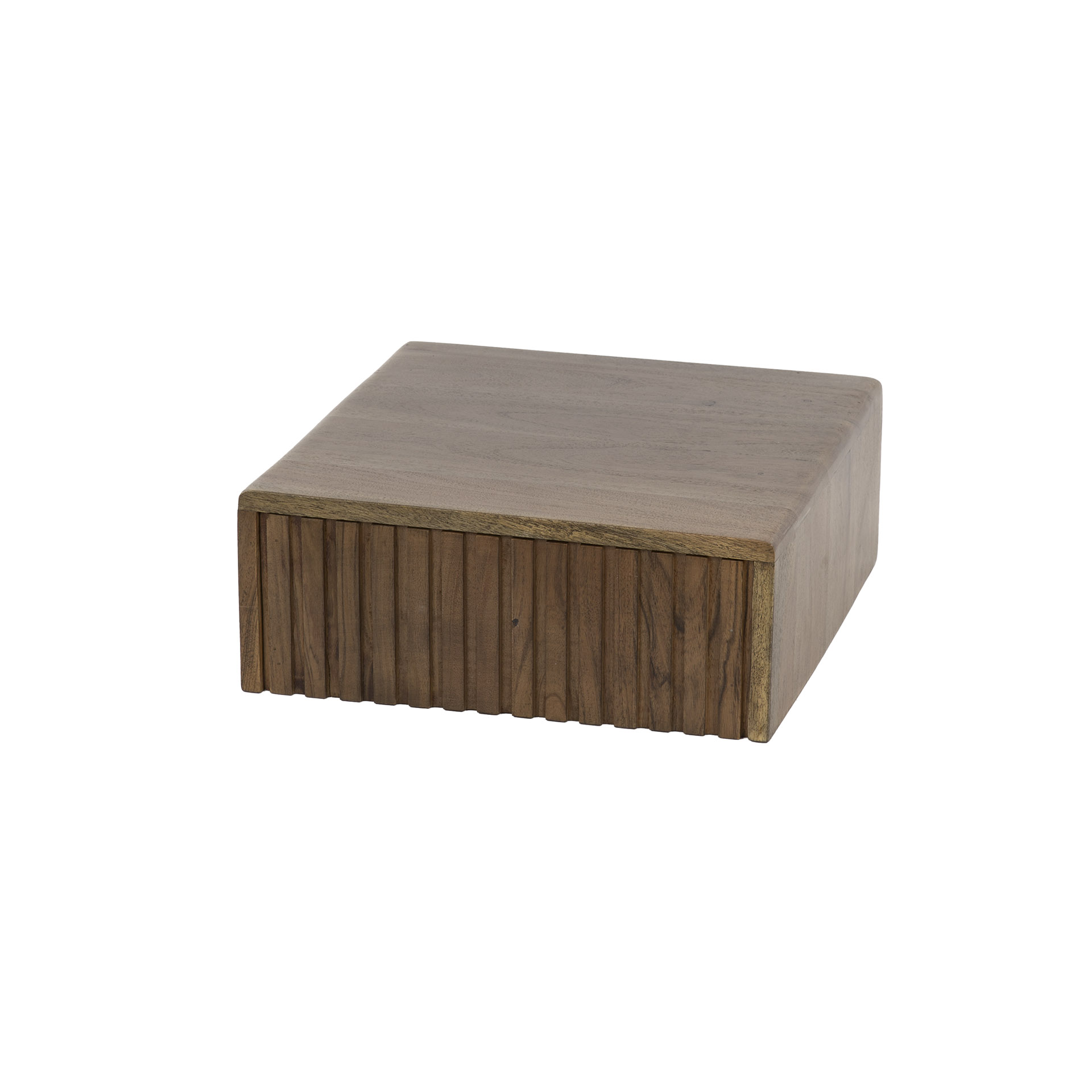 Mesita de noche Carve flotante - 1 cajón - por 2 - Acacia marrón