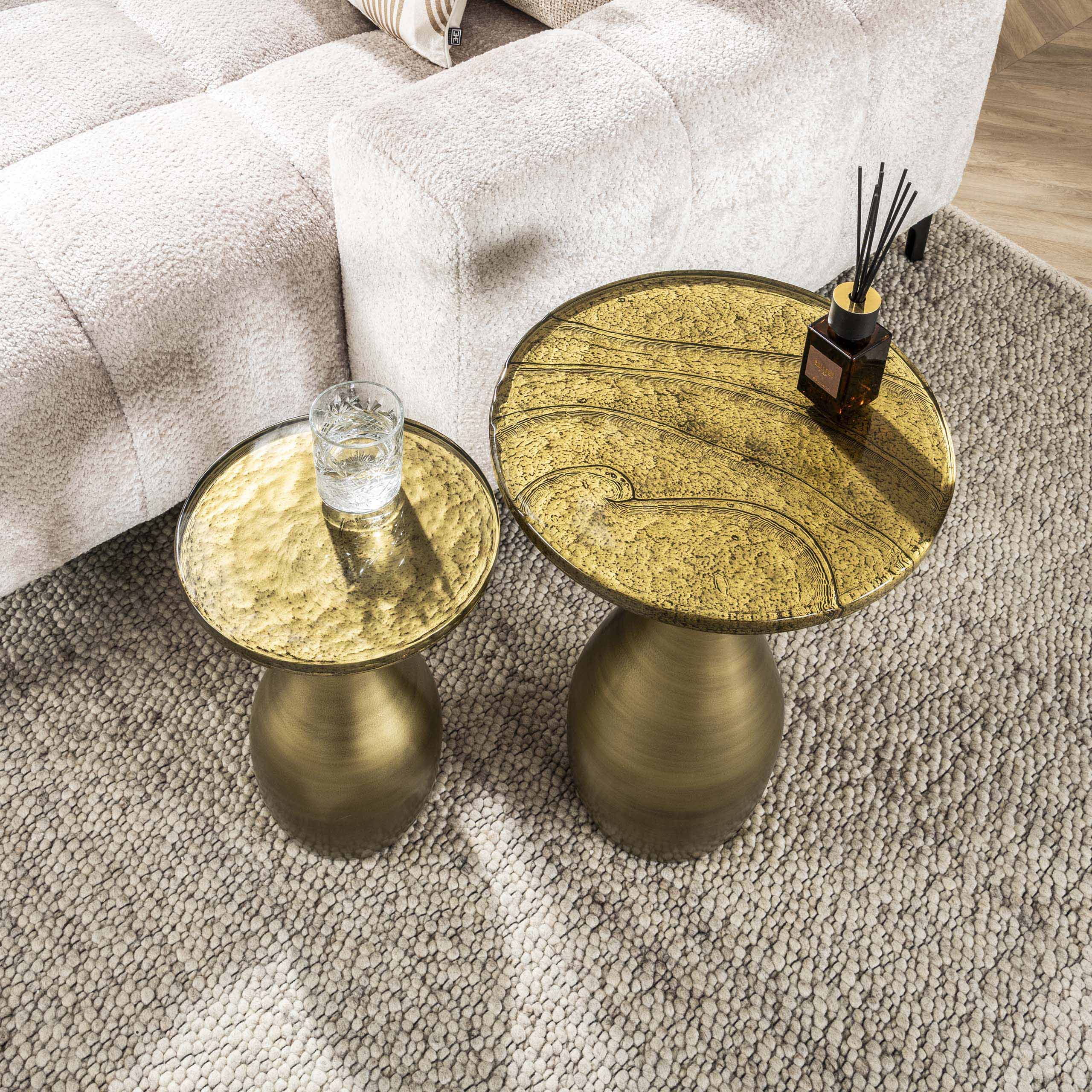 Side table Eclipse Drop S - Antique gold