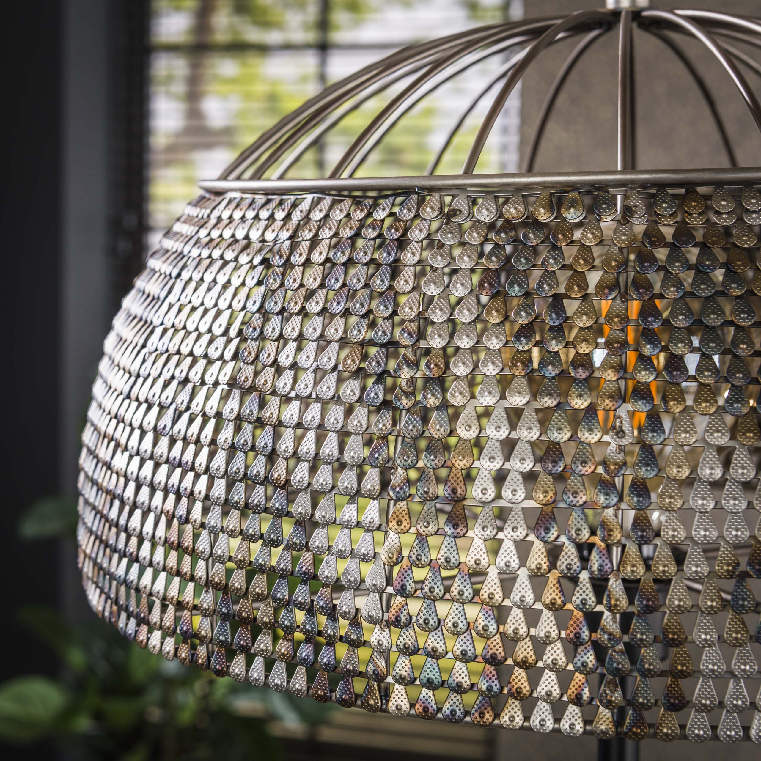 Floor lamp Ø50 armor open / Black brown