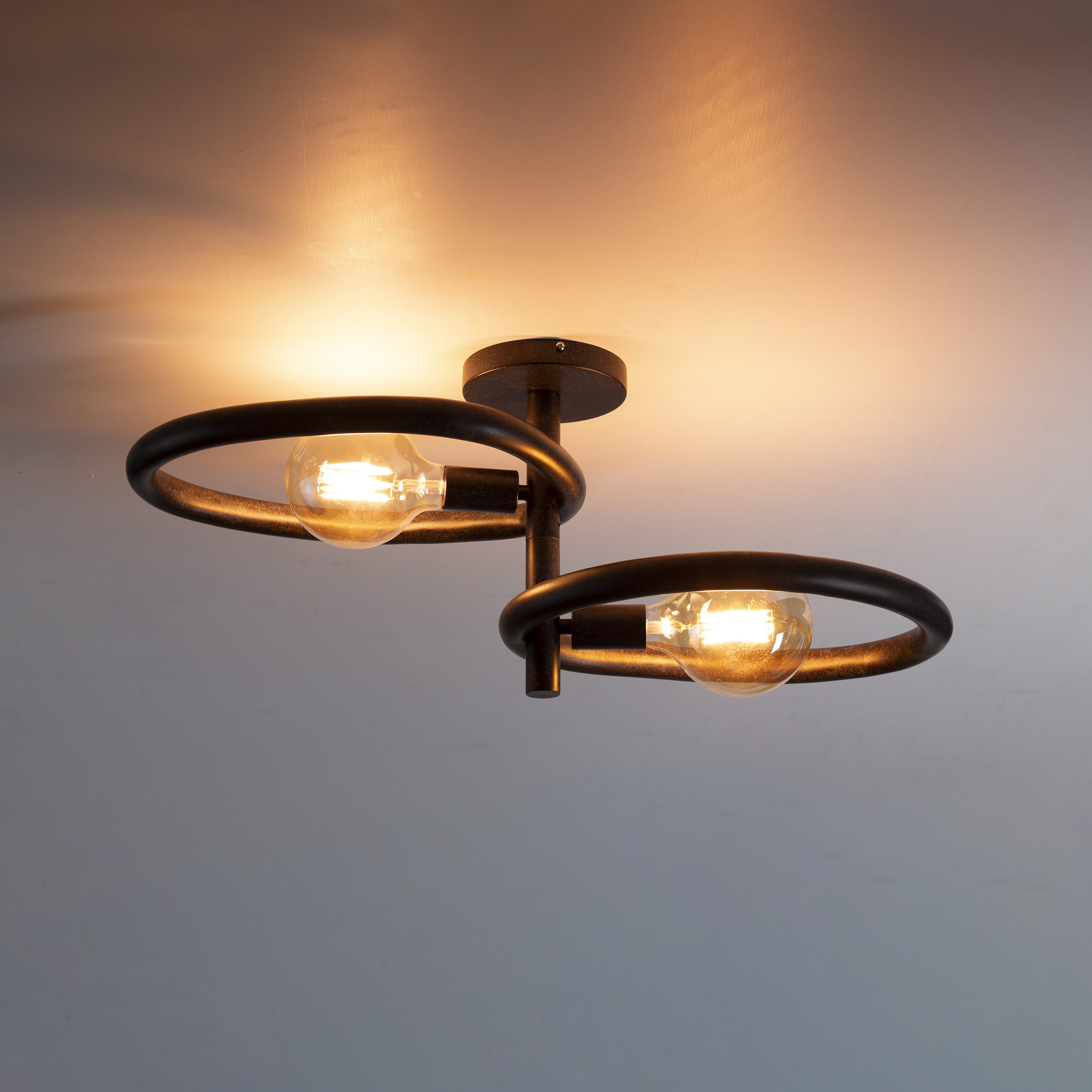 Ceiling lamp Pebble 2-light - Artic black
