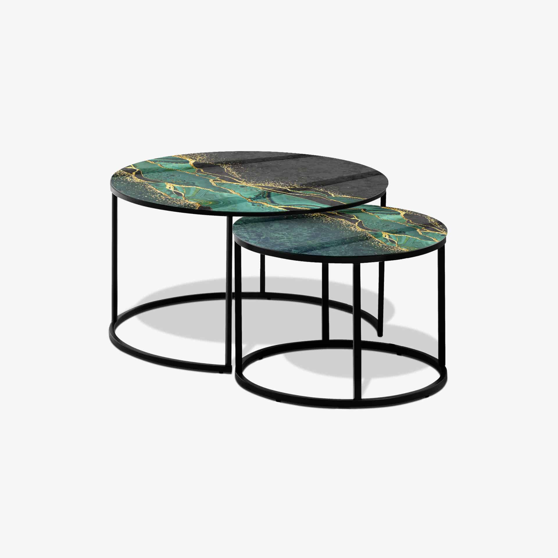 Mesa de centro Negro - Mármol Verde