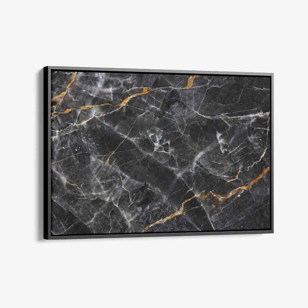 "Black,  White & Gold Stone"