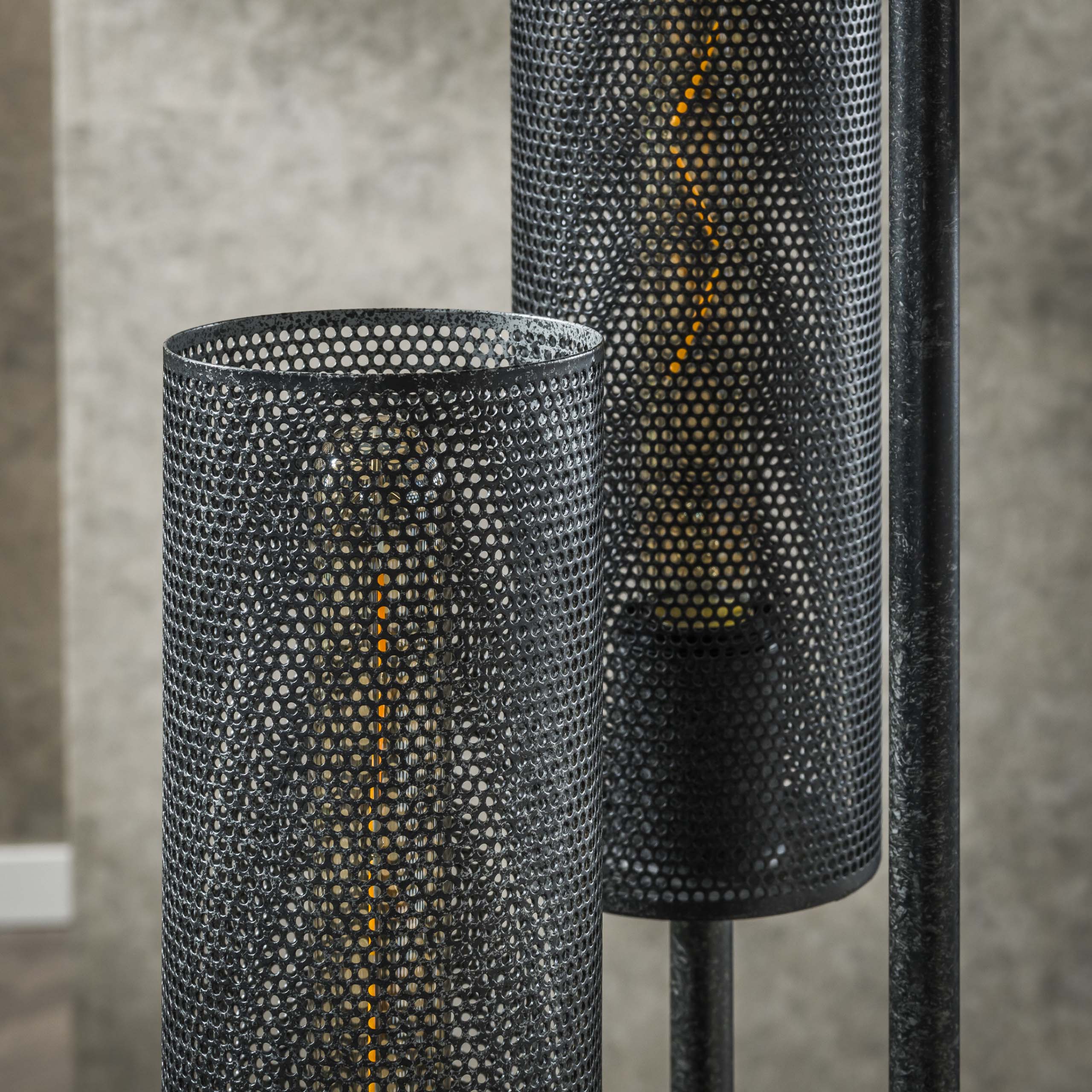 Floor lamp 5L stepped tube mesh / Artic black