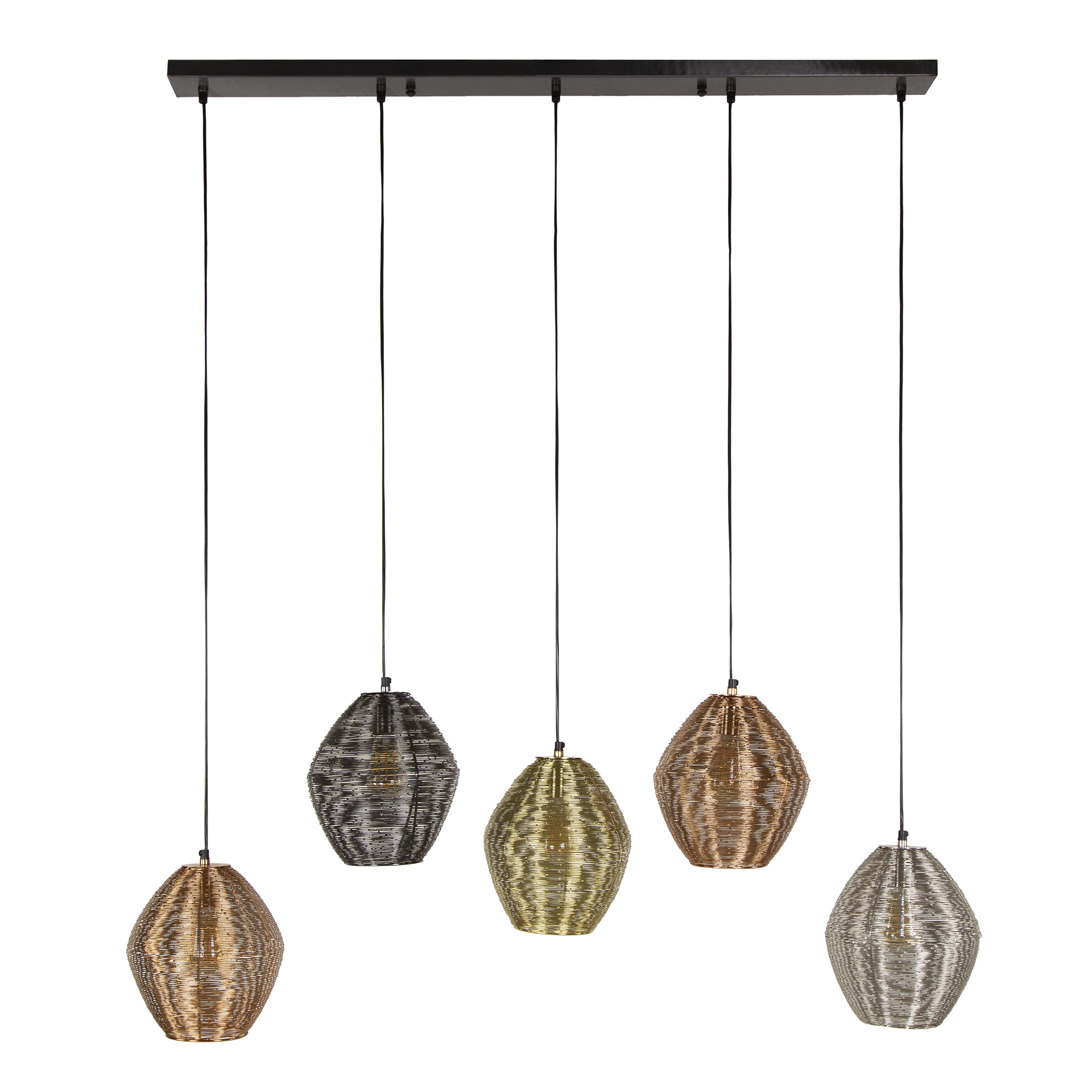 Hanging lamp 5L web mix / Matt nickel mix color