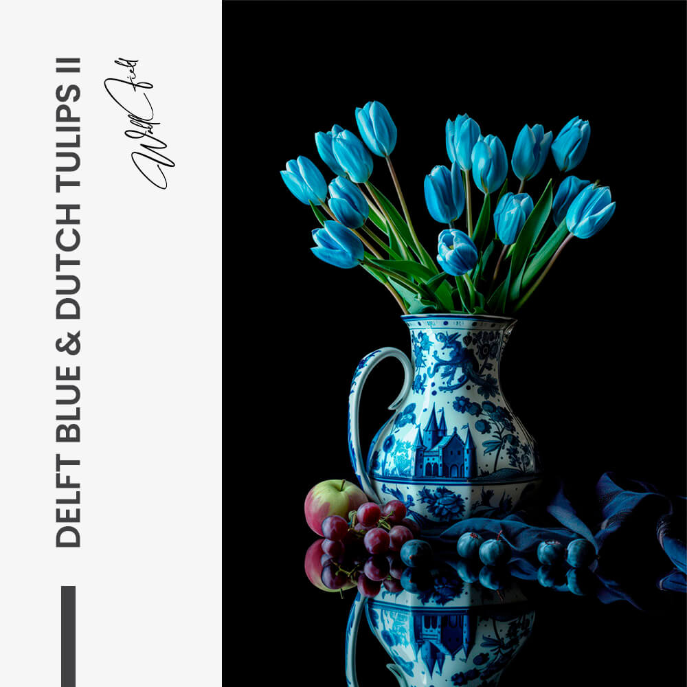 Delft Blue & Dutch Tulips II – Vidrio