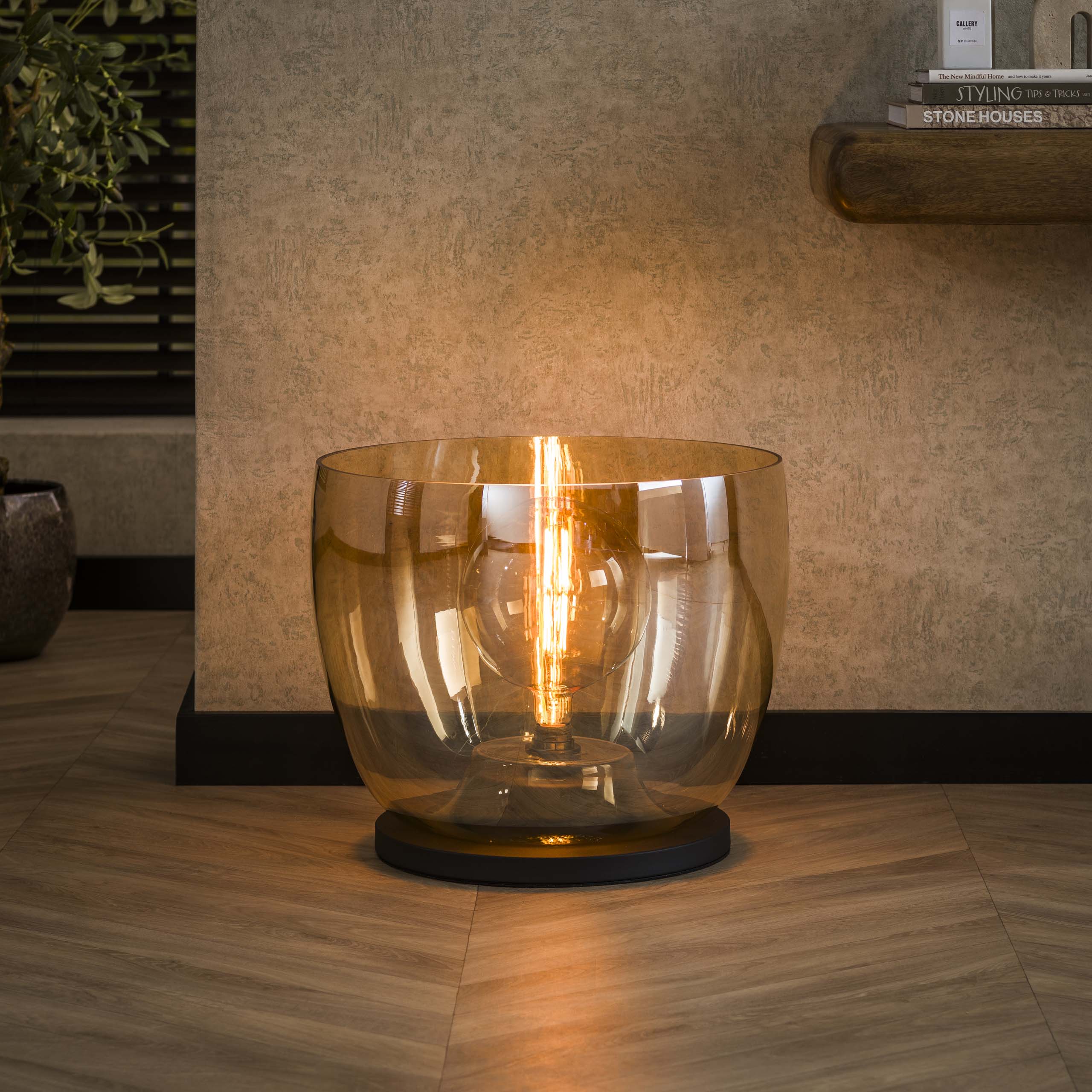 Floor lamp UP XXL 1-light - Amber glass