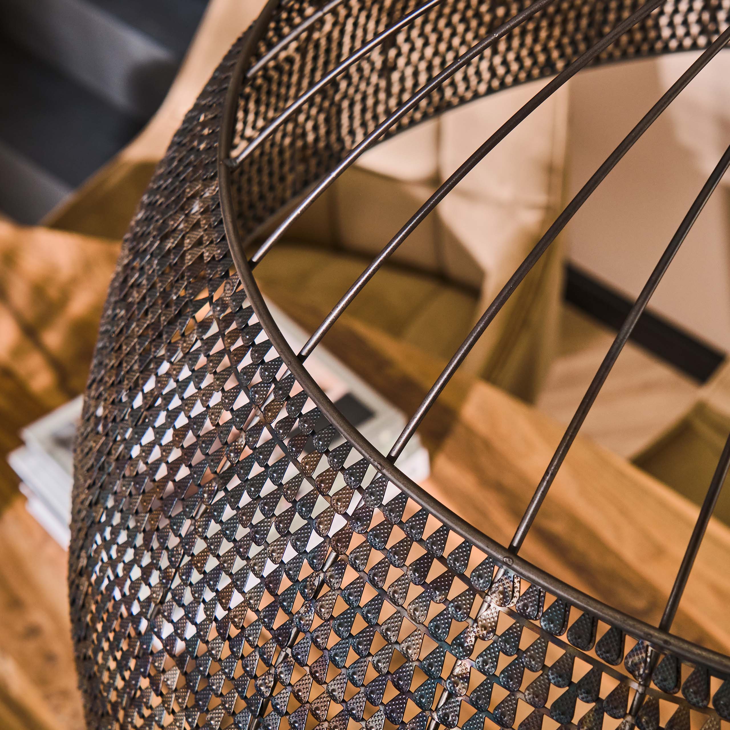 Lámpara colgante Ø80 armadura/Negro marrón