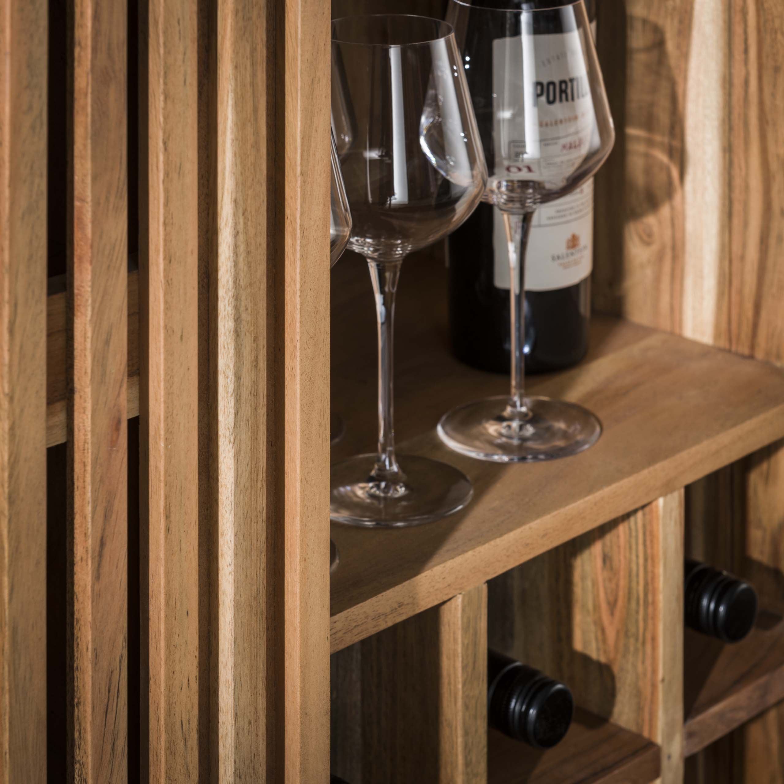 Wine Cabinet Slide - Solid acacia