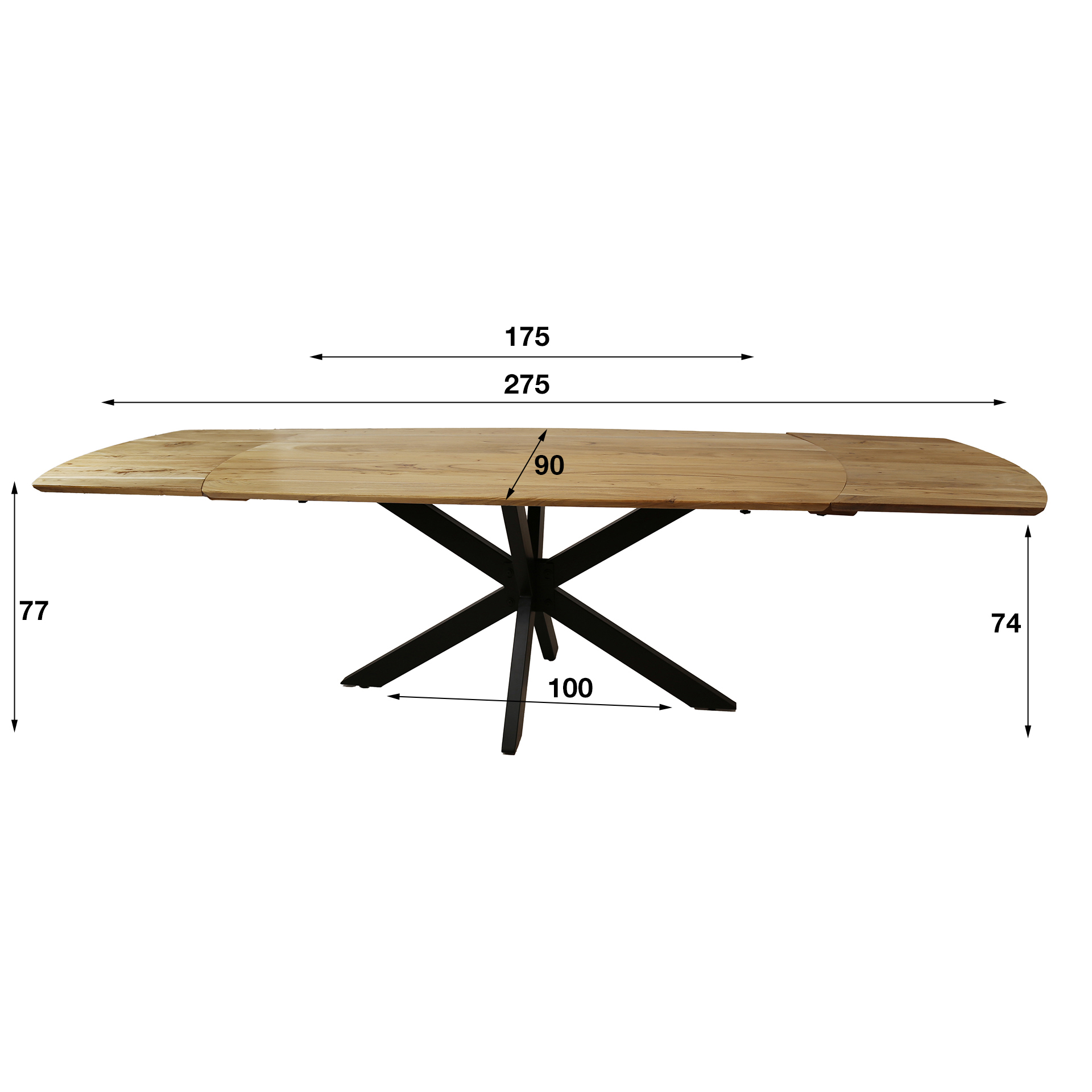 Dining room table extend 175/275 / Solid acacia natural