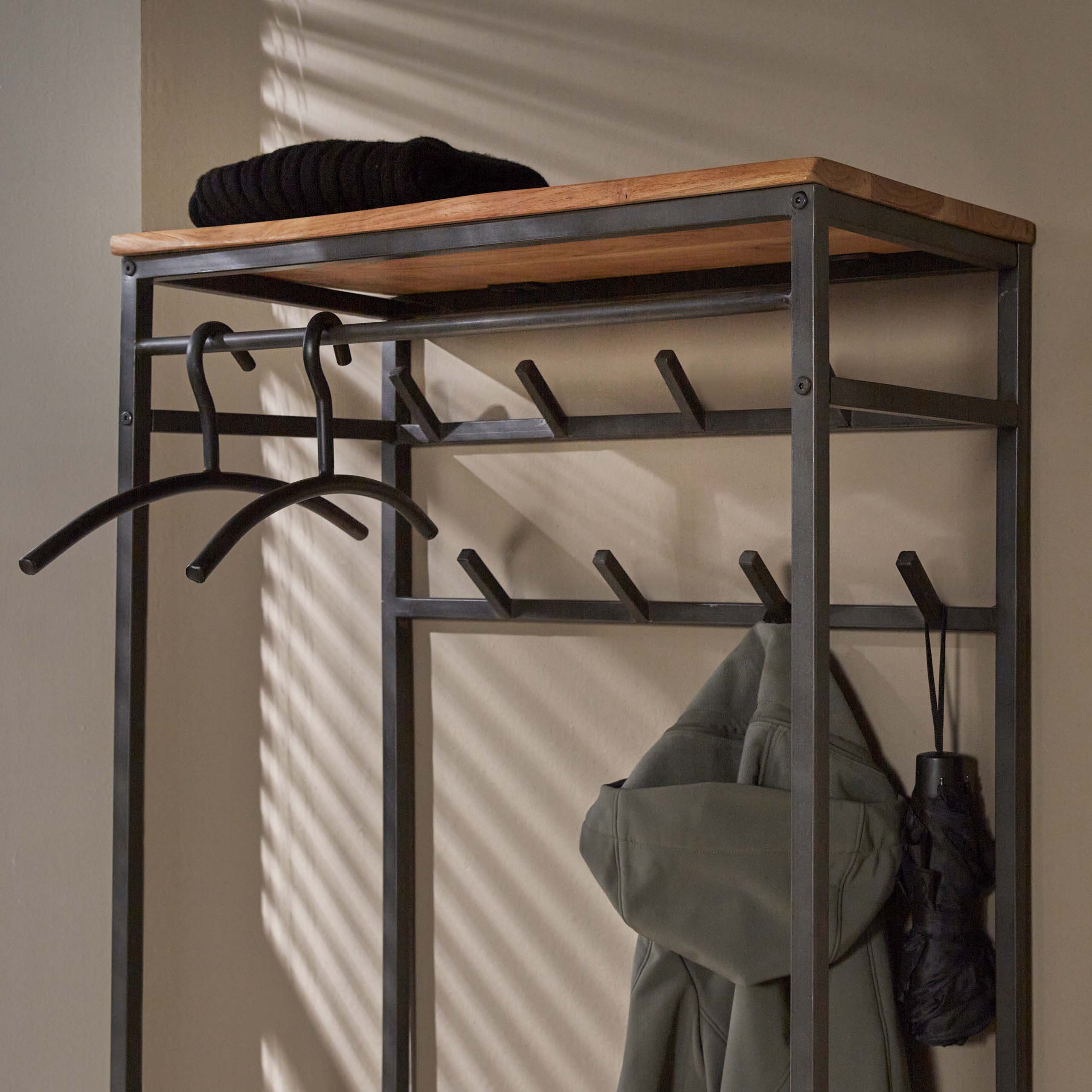 Wardrobe furniture rod edge / Solid acacia natural