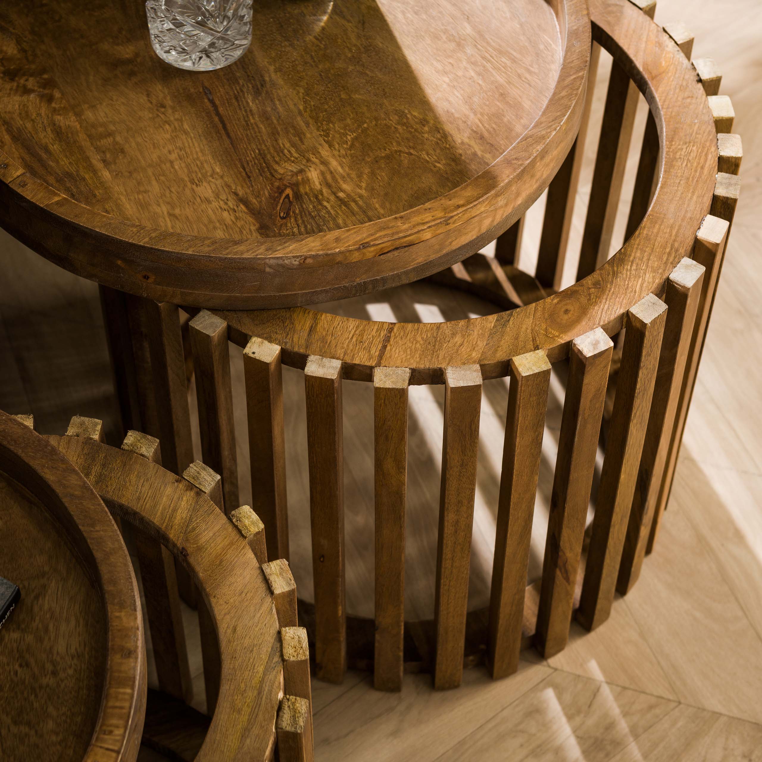 Side table Tweak - set of 2 - Solid mango sand color