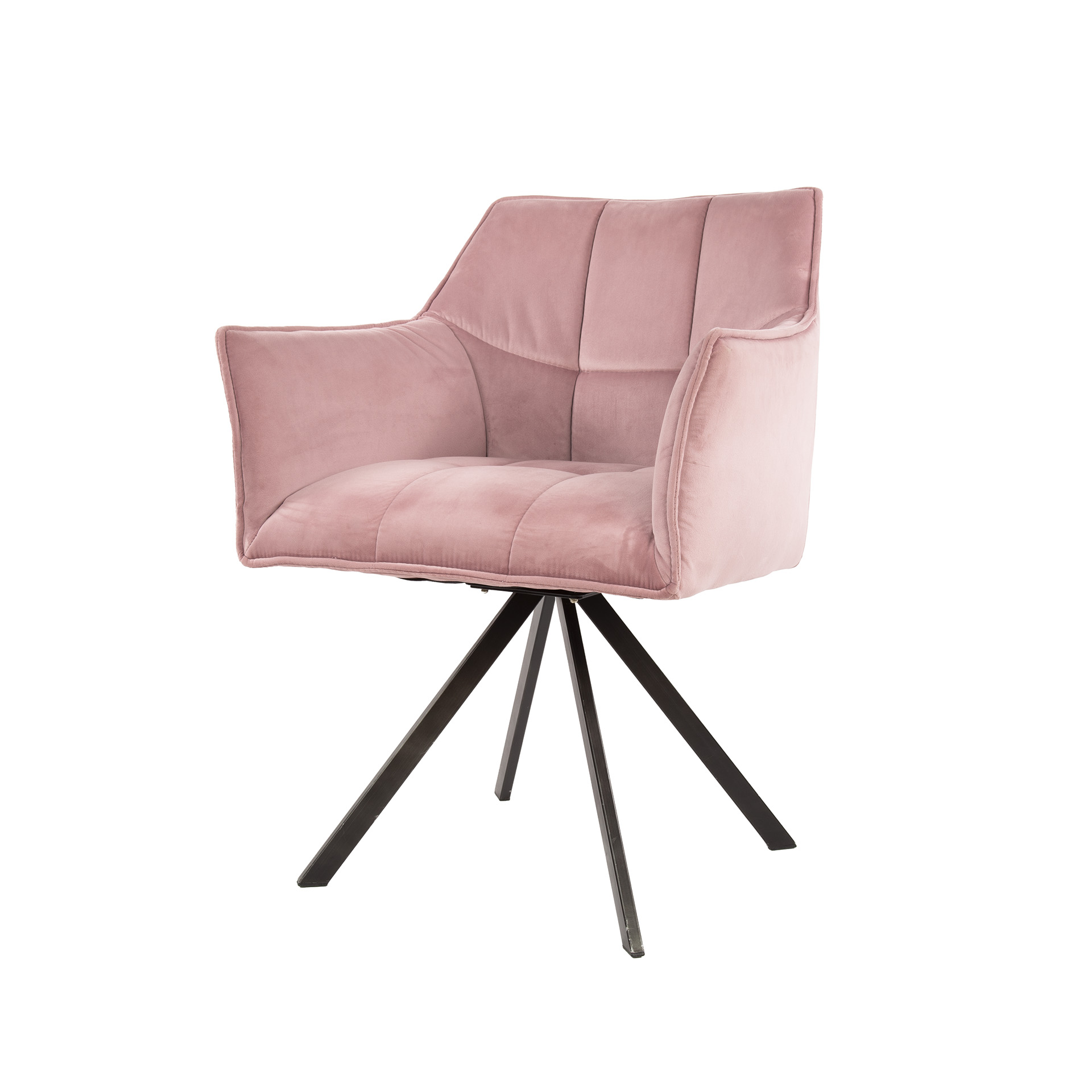 Sillón de rejilla giratorio. VPE2 / Terciopelo rosa