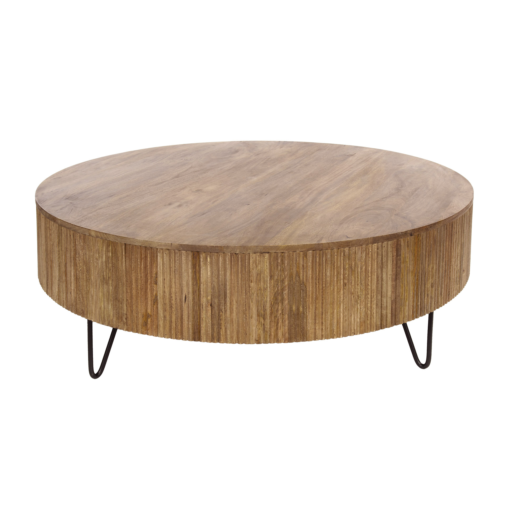 Coffee table Wave Ø120 cm - Solid mango sand