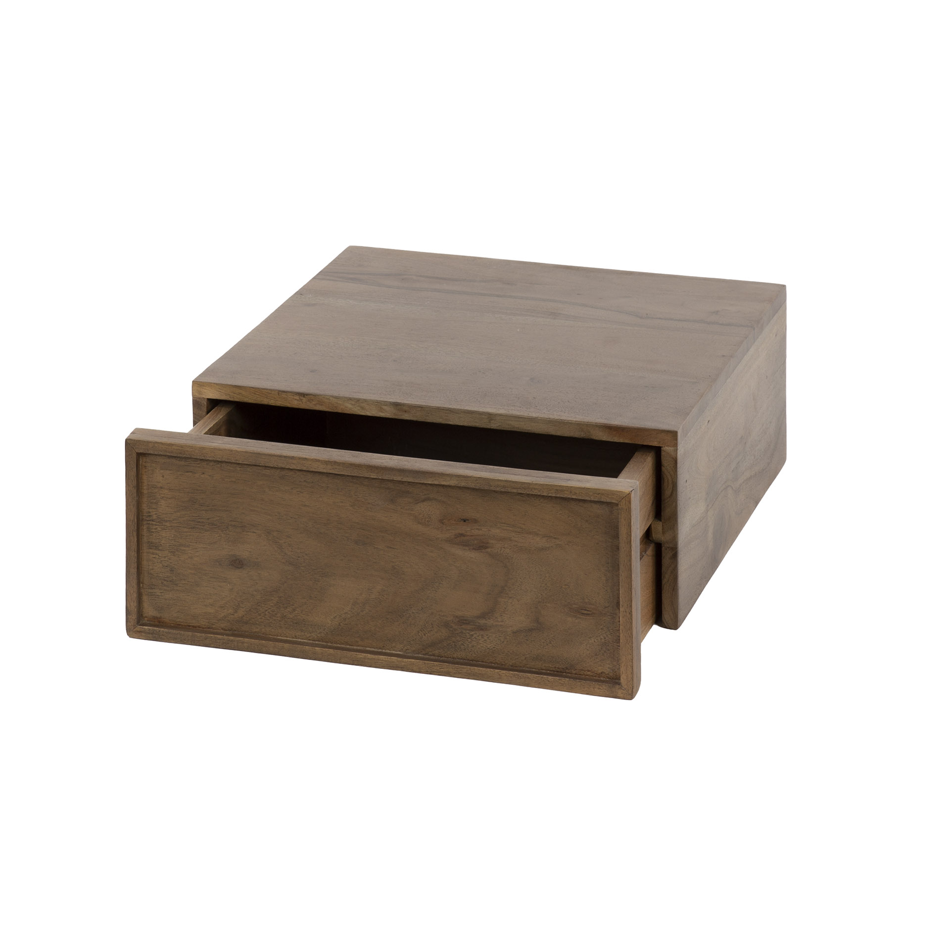 Bedside table Frame floating 1 drawer - set of 2 - Acacia brown