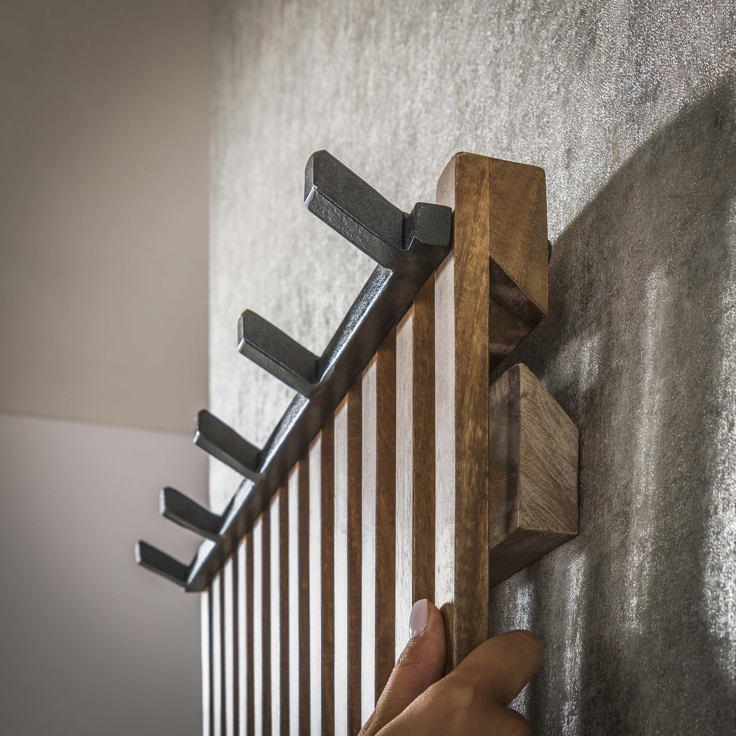 Coat rack 14 hooks tweak / Solid mango sand color