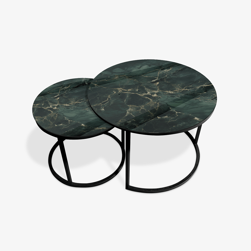 Coffee table Black - Green & Gold Marble