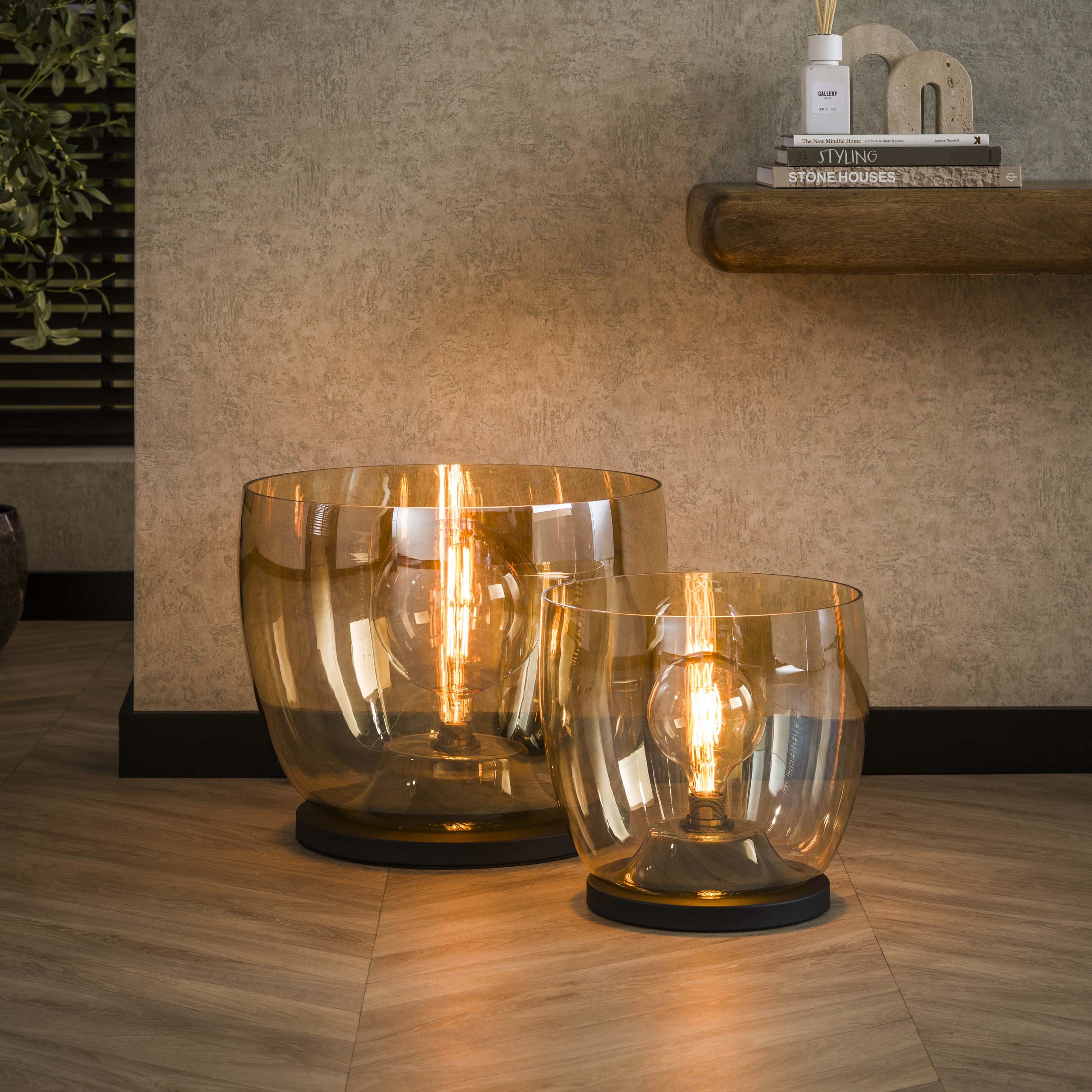 Floor lamp UP XXL 1-light - Amber glass