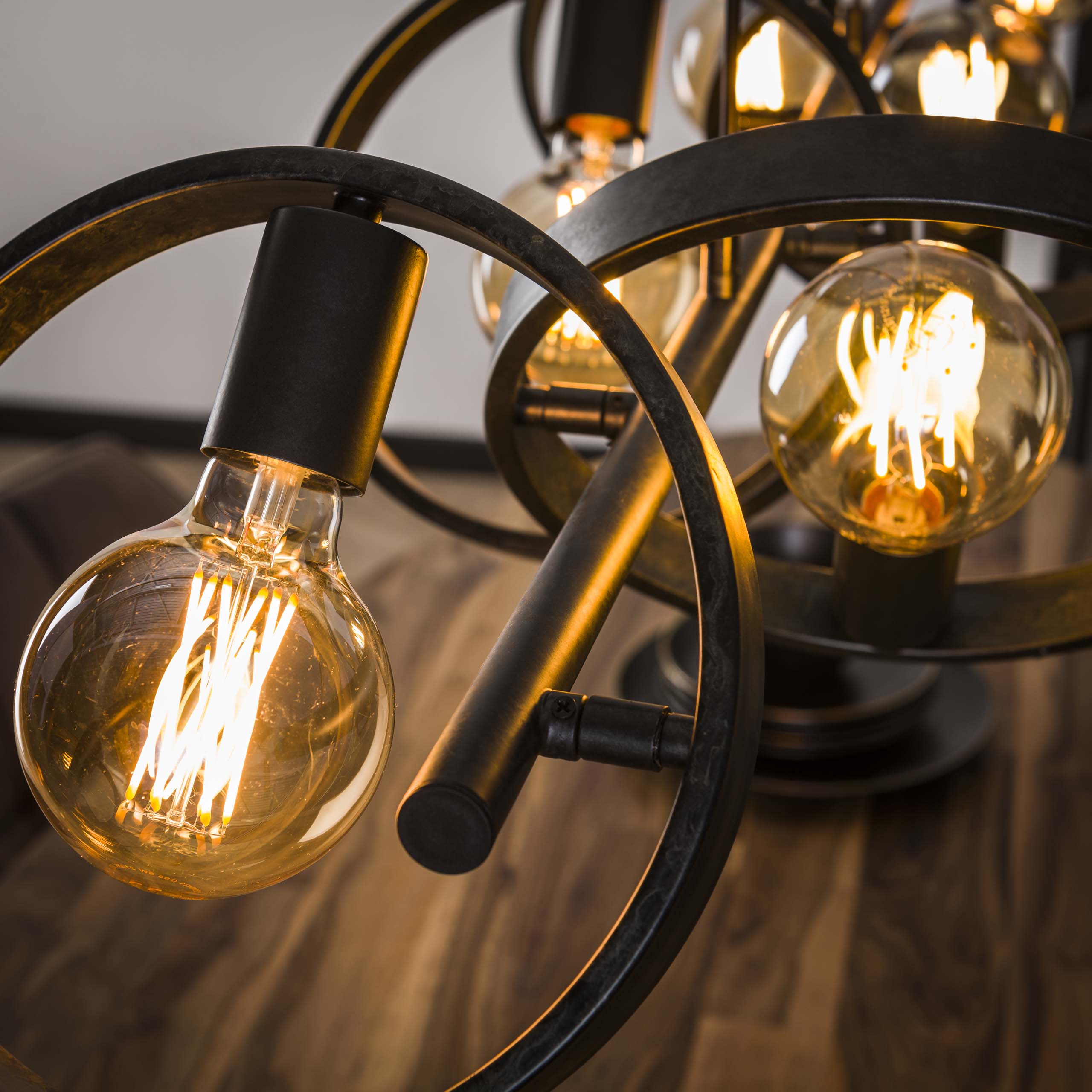 Lámpara colgante 6L hover/Carbón