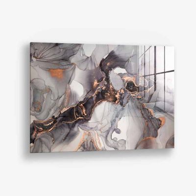 Grey & Gold Abstract Marble – Vidrio