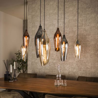 Hanging lamp 4+3 cocoon mix glass / Black