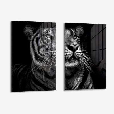 Bundle: "B&W Tiger" (2x) – Vidrio