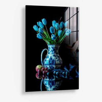 Delft Blue & Dutch Tulips II – Vidrio