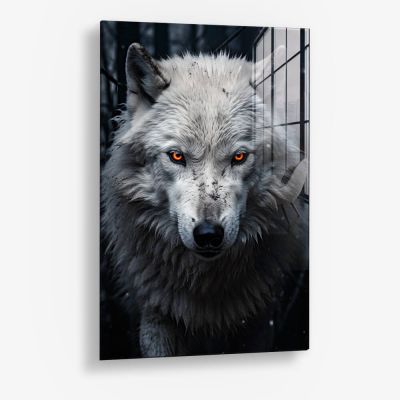 Snowy Wolf II – Vidrio