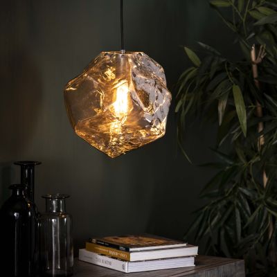 Hanging lamp 1L rock chromed / Chromed glass