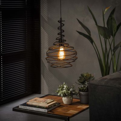 Hanging lamp 1x Ø25 cone spinning / Black