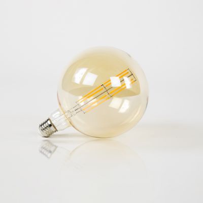 Fuente de luz LED [G150] bola de filamento Ø15 / Vidrio ámbar