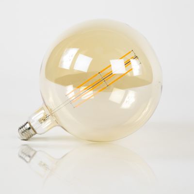 Fuente de luz LED [G200] bombilla de filamento Ø20,0 - E27 8W / Vidrio ámbar